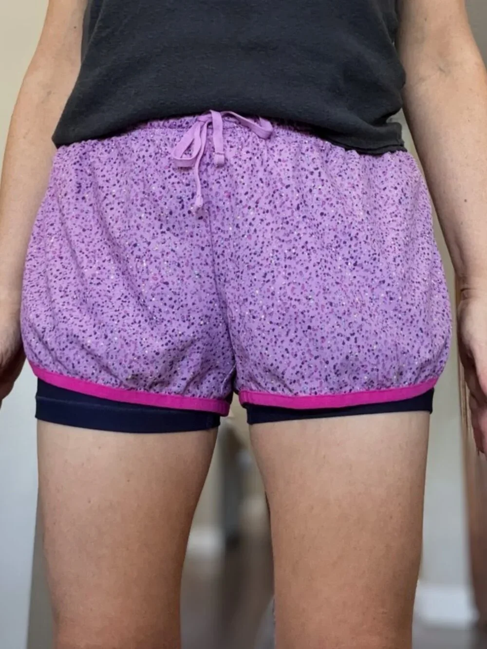 Nike Dri-Fit Running Shorts Women's Medium Purple Speckle Built-In Liner
